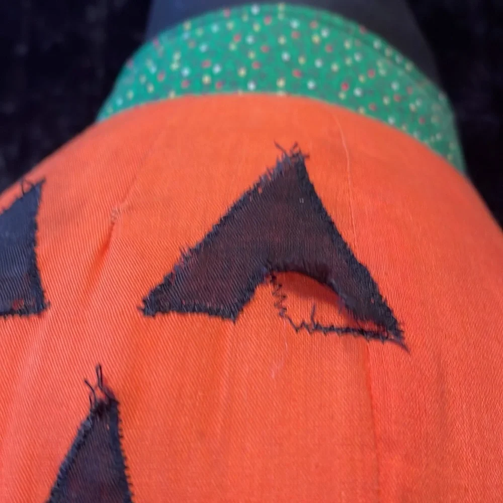 Vintage hand made Halloween pumpkin pillow decor